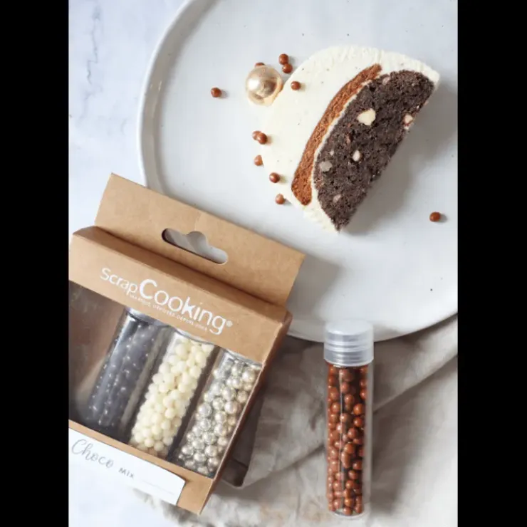 SCRAPCOOKING 4 Décors Billes Chocolat et Or 38 g