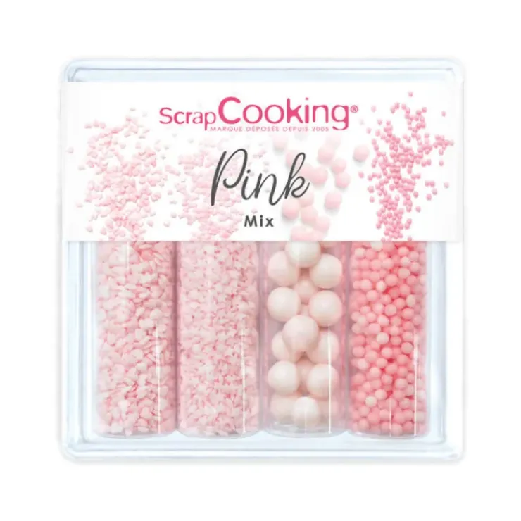 SCRAPCOOKING 4 Décors en Sucre Pink Mix 68 g Outlet