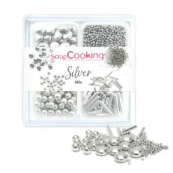SCRAPCOOKING 4 Décors en Sucre Silver Mix 68 g Best