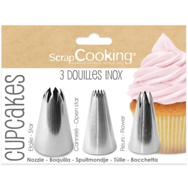 SCRAPCOOKING 3 Douilles Pâtissières pour Cupcakes Clearance