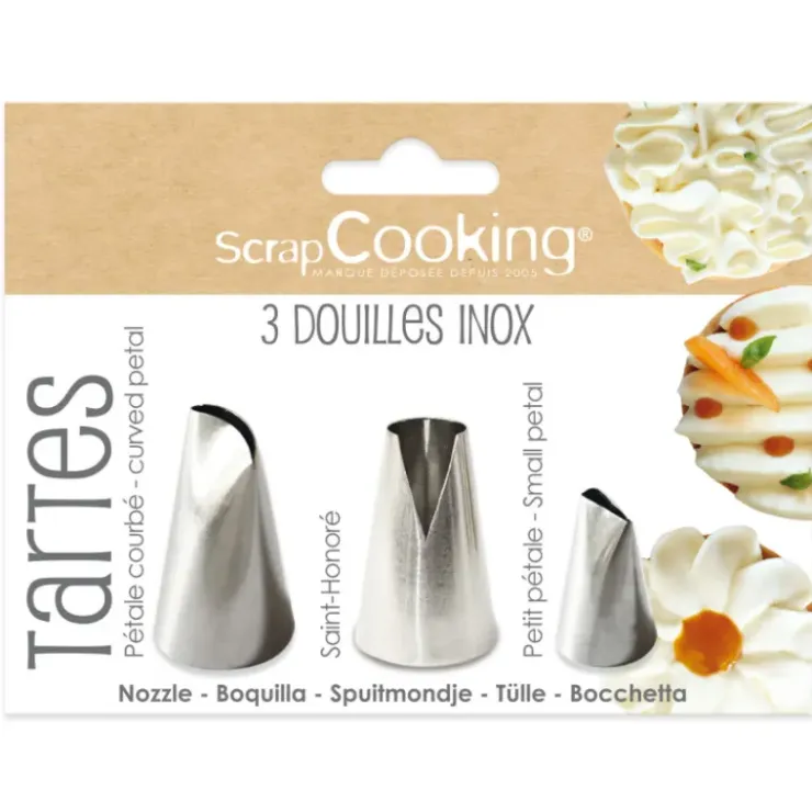 SCRAPCOOKING 3 Douilles Pâtissières pour Tartes Hot
