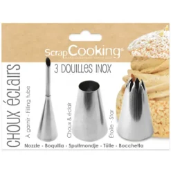 SCRAPCOOKING 3 Douilles Pâtissières pour Choux et Eclairs Best