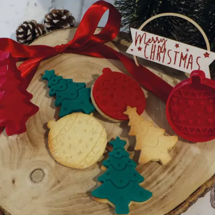 SCRAPCOOKING 2 Emporte-pièces avec Ejecteurs Noël New