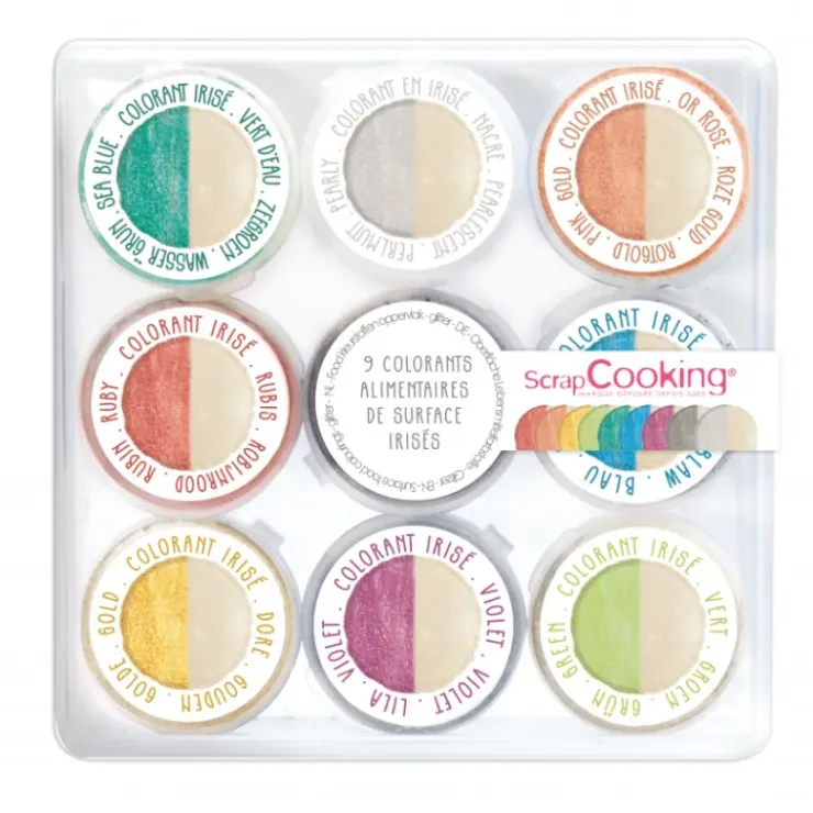 SCRAPCOOKING 9 Mini Colorants Irisés 9 x 1,5 g Best