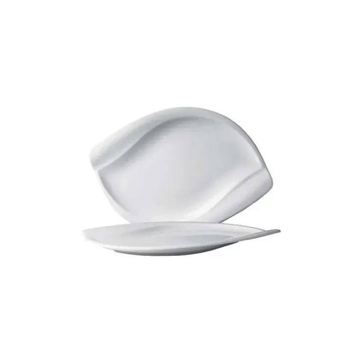 IN SITU Assiette Plate Porcelaine Leaf 28 x 19 cm (x6)