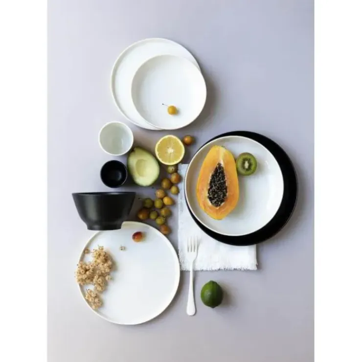 REVOL Assiette Plate Porcelaine Noire 24 cm Adélie Discount