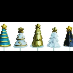 CUISINEADDICT Assortiment Décors Bûche Sapin Or (x50) Hot