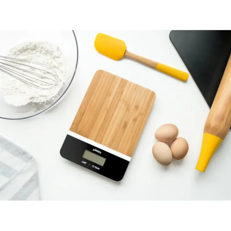 PEBBLY Balance de Cuisine Bambou Rectangle Noir 23 x 16 cm Best