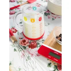 PEBBLY Balance de Cuisine Electronique Bambou Rectangle Rouge 23 x 16 cm Discount