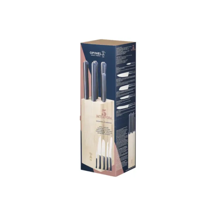 OPINEL Bloc à Couteaux + 5 Couteaux Intempora Pain