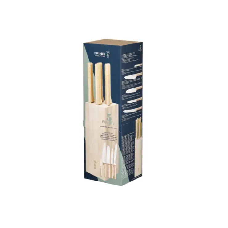 OPINEL Bloc à Couteaux + 5 Couteaux Parallèle Pain Outlet