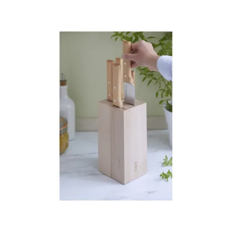 OPINEL Bloc à Couteaux + 5 Couteaux Parallèle Pain Outlet