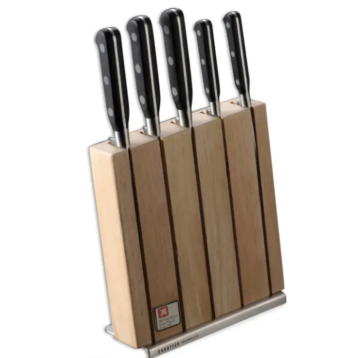 SABATIER TROMPETTE Bloc à Couteaux + 5 Couteaux Richardson New
