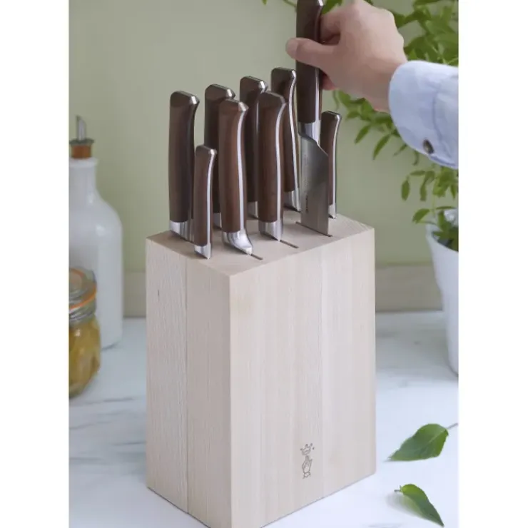 OPINEL Bloc à Couteaux Hêtre pour 9 Couteaux Discount