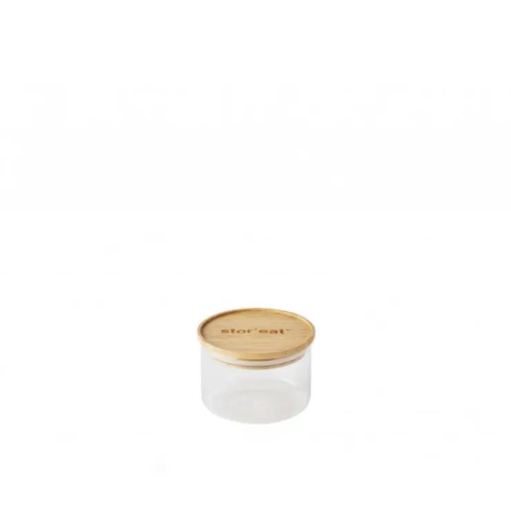 MASTRAD Bocal en Verre 400 ml avec Couvercle Bambou Stor'eat Discount