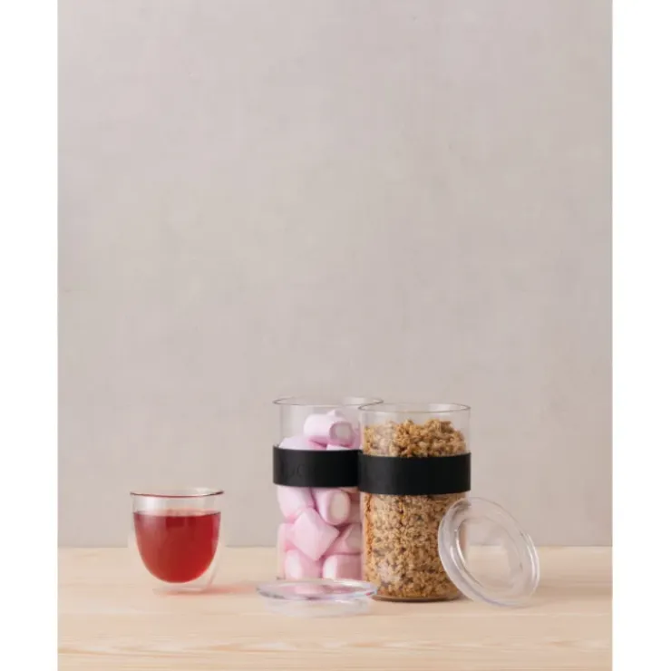 BODUM Bocal Plastique 600 ml avec Couvercle (x2) PRESSO Hot
