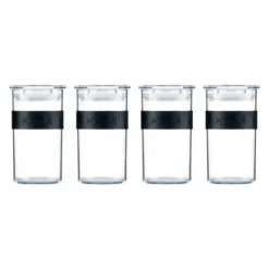 BODUM Bocal Plastique 250 ml avec Couvercle (x4) PRESSO New