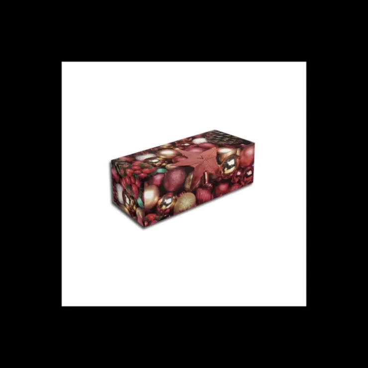 CUISINEADDICT Boîte à Bûche 35x11cm Étoile Rouge de Noël (x25)