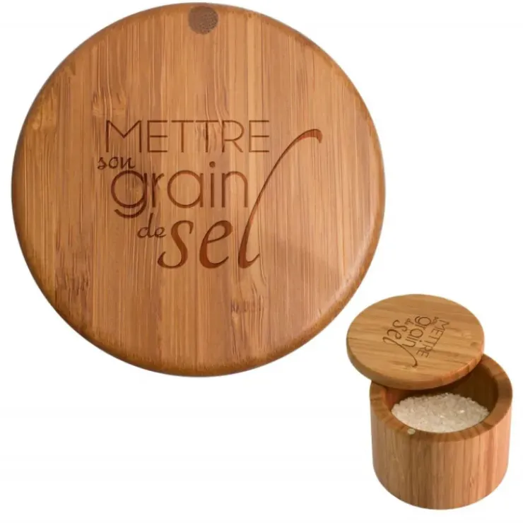TOTALLY BAMBOO Boîte à Sel Magnétique en Bambou Discount