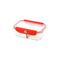 MASTRAD Boîte de Conservation Connectée avec Compartiments 1 L Rouge Stor'eat Hot