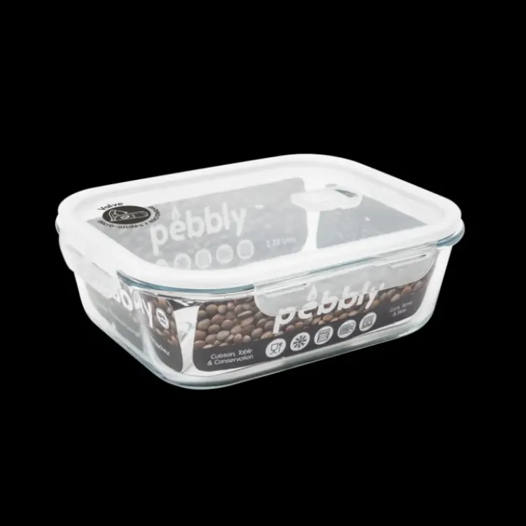 PEBBLY Boîte de Conservation en Verre Rectangle 2,25 L Outlet
