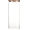 PEBBLY Boîte de Conservation en Verre et Bambou Carré 2,2 L Discount