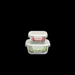 PEBBLY Boîte de Conservation en Verre Carré 320 ml Discount