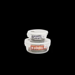 PEBBLY Boîte de Conservation en Verre Rond 950 ml Hot