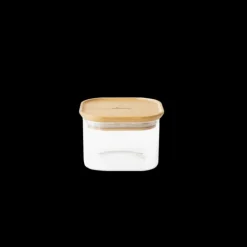 PEBBLY Boîte de Conservation en Verre et Bambou Carrée 500 ml Best