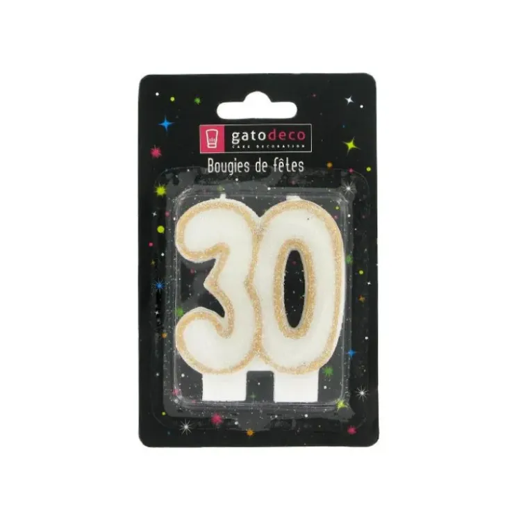 GATODECO Bougie Anniversaire 30 ans Gatodéco Discount