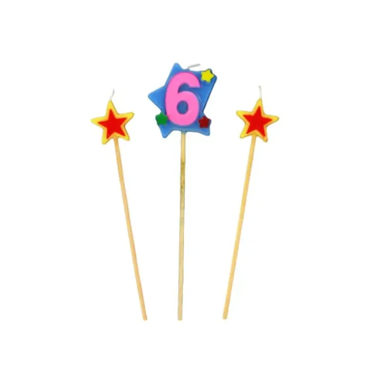 GATODECO Bougie Chiffre 6 avec 2 bougies étoiles Gatodéco Hot