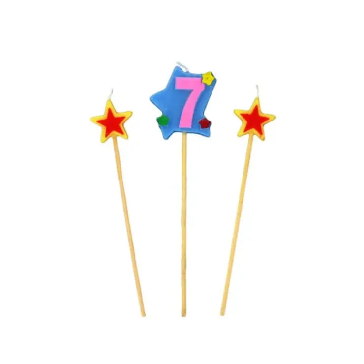 GATODECO Bougie Chiffre 7 avec 2 bougies étoiles Gatodéco