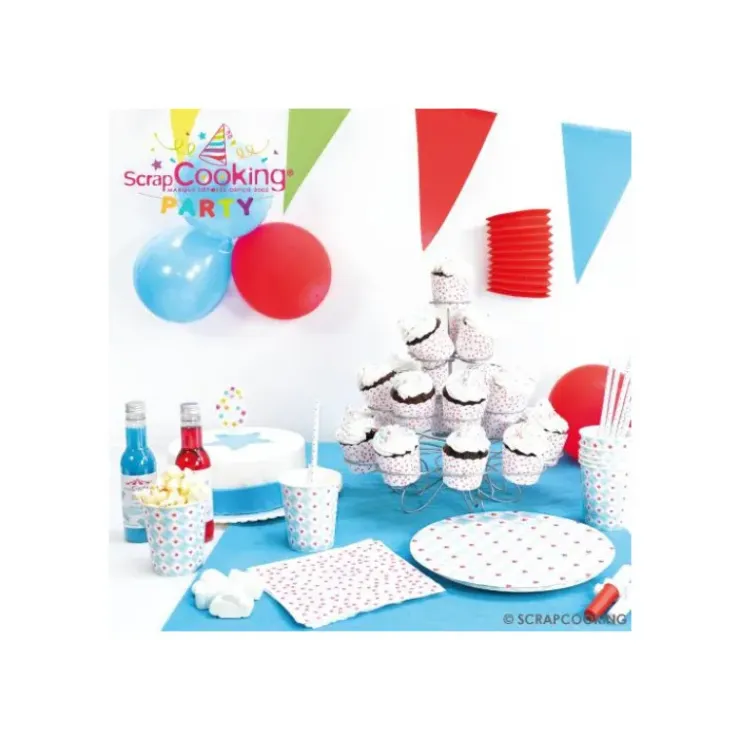 SCRAPCOOKING Bougie Chiffre 9 Blanche à Etoiles Multicolores Discount