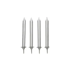 GATODECO Bougies Argentées (x12) avec bobèches Gatodéco