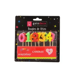 GATODECO Bougies Chiffres sur Piques Assorties (x10) Gatodéco Outlet