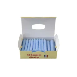 CUISINEADDICT Bougies d'anniversaire torsadées bleues (x48)