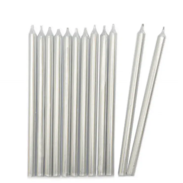 SCRAPCOOKING Bougies Longues Argentées 12 cm (x12) Clearance