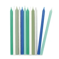 SCRAPCOOKING Bougies Longues Bleu et Argent 12 cm (x12) Hot