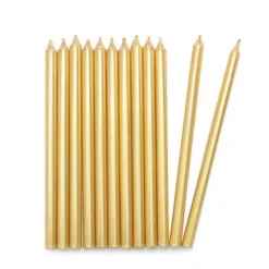 SCRAPCOOKING Bougies Longues Dorées 12 cm (x12) Hot