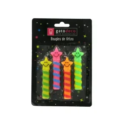 GATODECO Bougies Smileys Etoiles (x4) Gatodéco Outlet