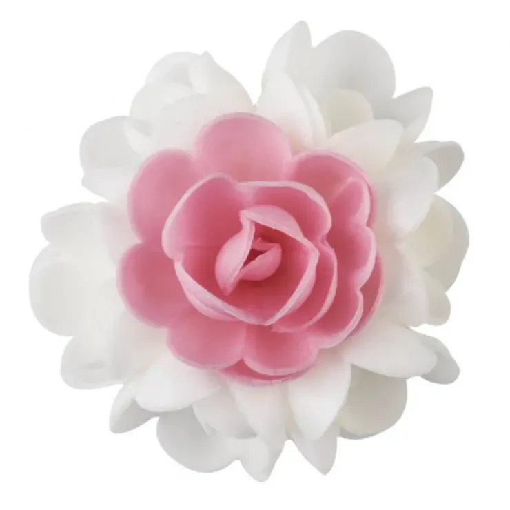 FLORENSUC Bouquet Fleur Azyme 10 cm Rose et Blanc 5 cm (x6) Sale