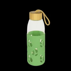 PEBBLY Bouteille en Verre avec Protection Silicone Vert 55 cl Hot
