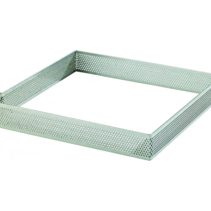 MALLARD FERRIERE Cadre à Tarte Carré Inox Perforé 9 cm H.2 cm Best
