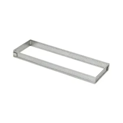 MALLARD FERRIERE Cadre à Tarte Rectangle Inox Perforé 20x7 cm H.2 cm Hot