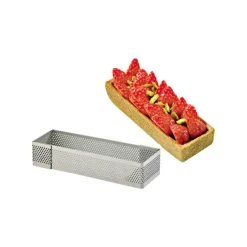 MALLARD FERRIERE Cadre à Tarte Rectangle Inox Perforé 11x3.5 cm H.2 cm New