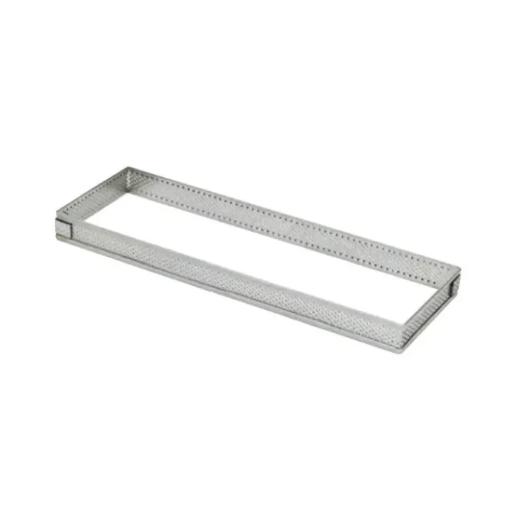 MALLARD FERRIERE Cadre à Tarte Rectangle Inox Perforé 12x4 cm H.2 cm Hot