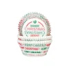 HOUSE OF MARIE Caissette à Cupcake Merry Christmas Vert et Rouge Ø 5 cm (x50)