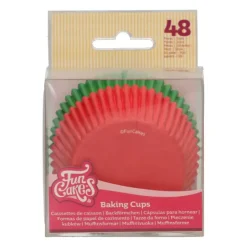FUNCAKES Caissettes Cupcakes Rouge et Verte (x48) New