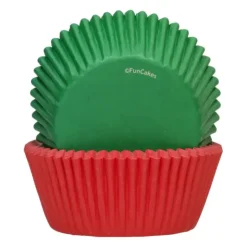 FUNCAKES Caissettes Cupcakes Rouge et Verte (x48) New