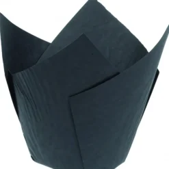 NORDIA Caissettes en Papier Tulipcup Noir Ø 5 cm H 8 cm Outlet